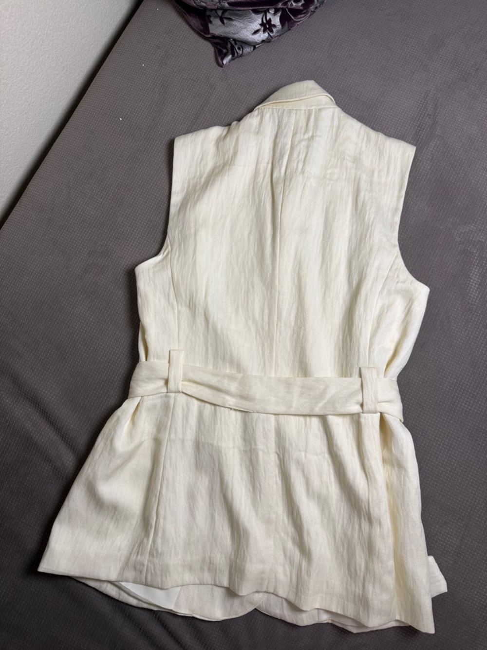 a new day Soft Yellow Sleeveless Tie-Waist Blazer Vest - Picture 4 of 6